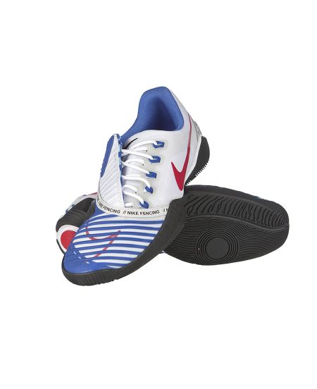 Adult NIKE BALLESTRA 2 Fencing Shoes - 100 WHITE/BLUE/RED